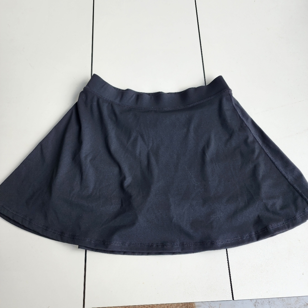Automet Black Skirt Skort Nylon Run Athletic Sporty Women's Stertch Sz L